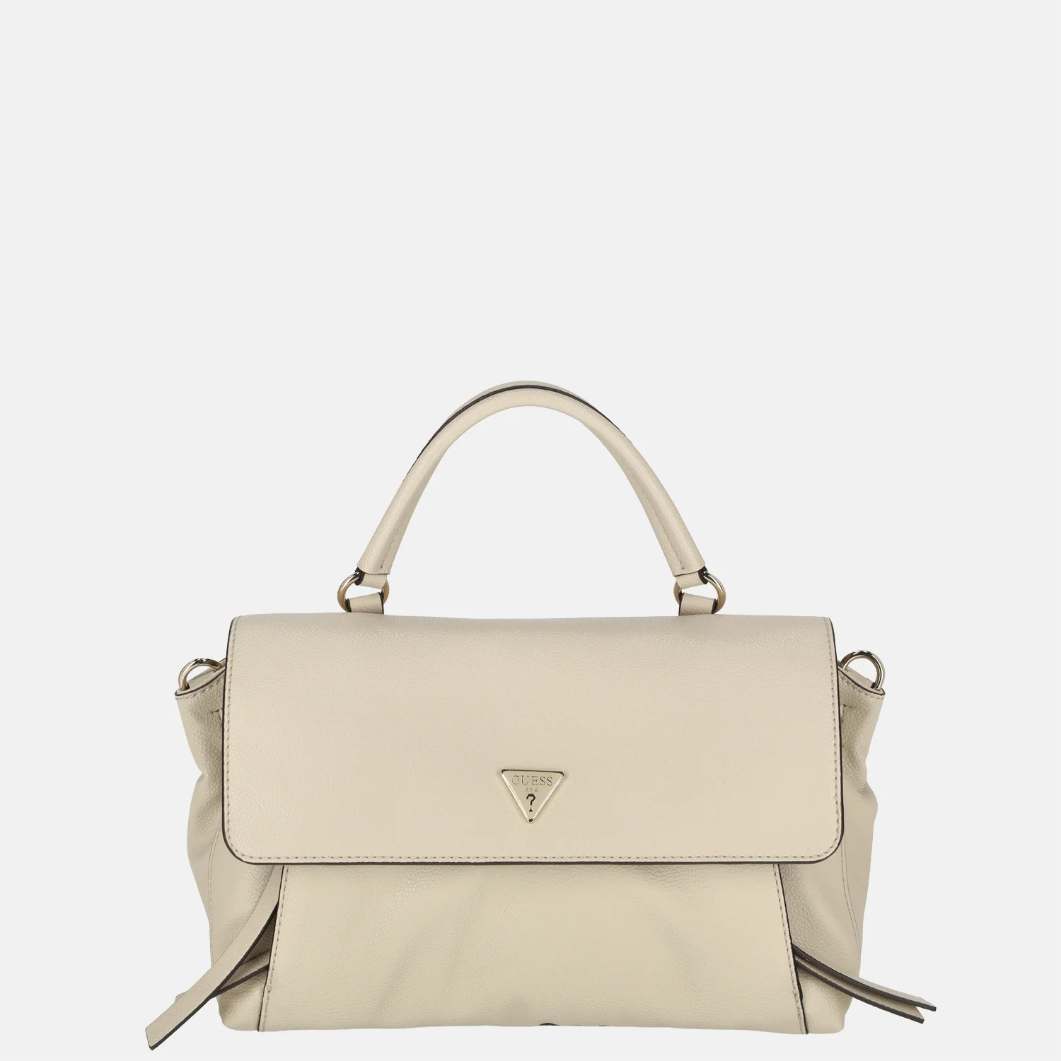 Guess Devon top handle handtas light taupe bij Duifhuizen