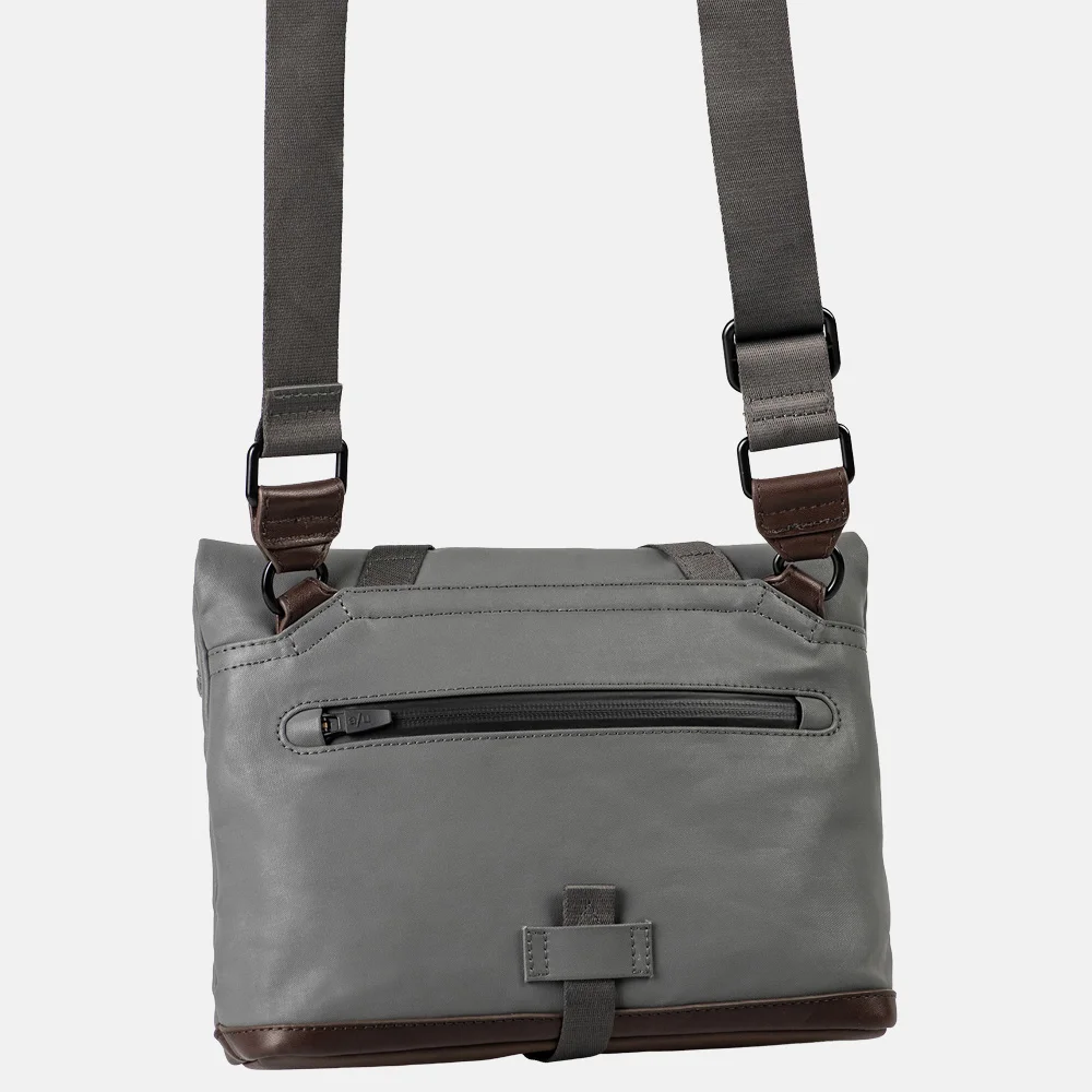Aunts and Uncles Yao rolltop crossbody tas pewter bij Duifhuizen