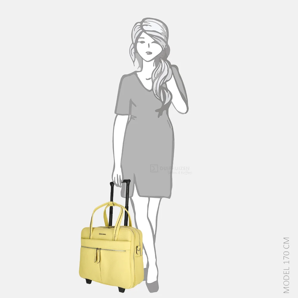 Olivia Lauren Leila business trolley 16 inch yellow bij Duifhuizen