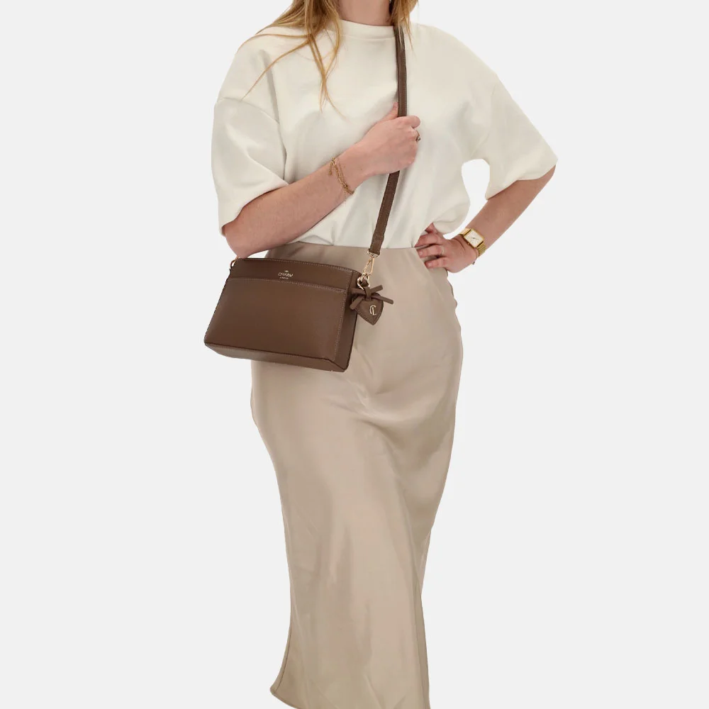 Charm London Cambridge crossbody tas mocca bij Duifhuizen