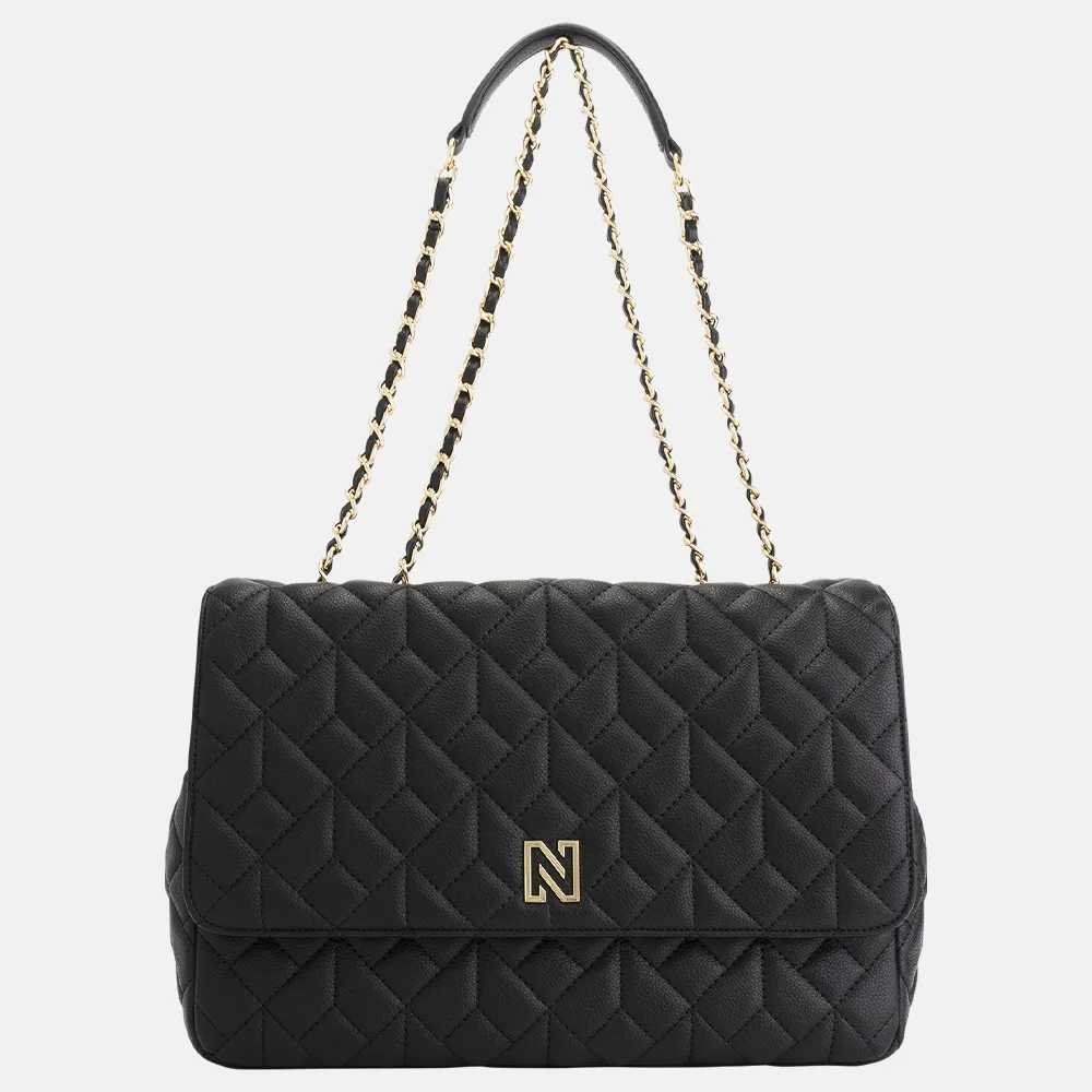 Nikkie Avril schoudertas XL black bij Duifhuizen
