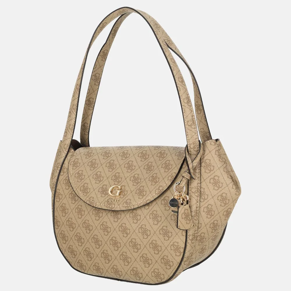 Guess Coleen schoudertas latte logo bij Duifhuizen