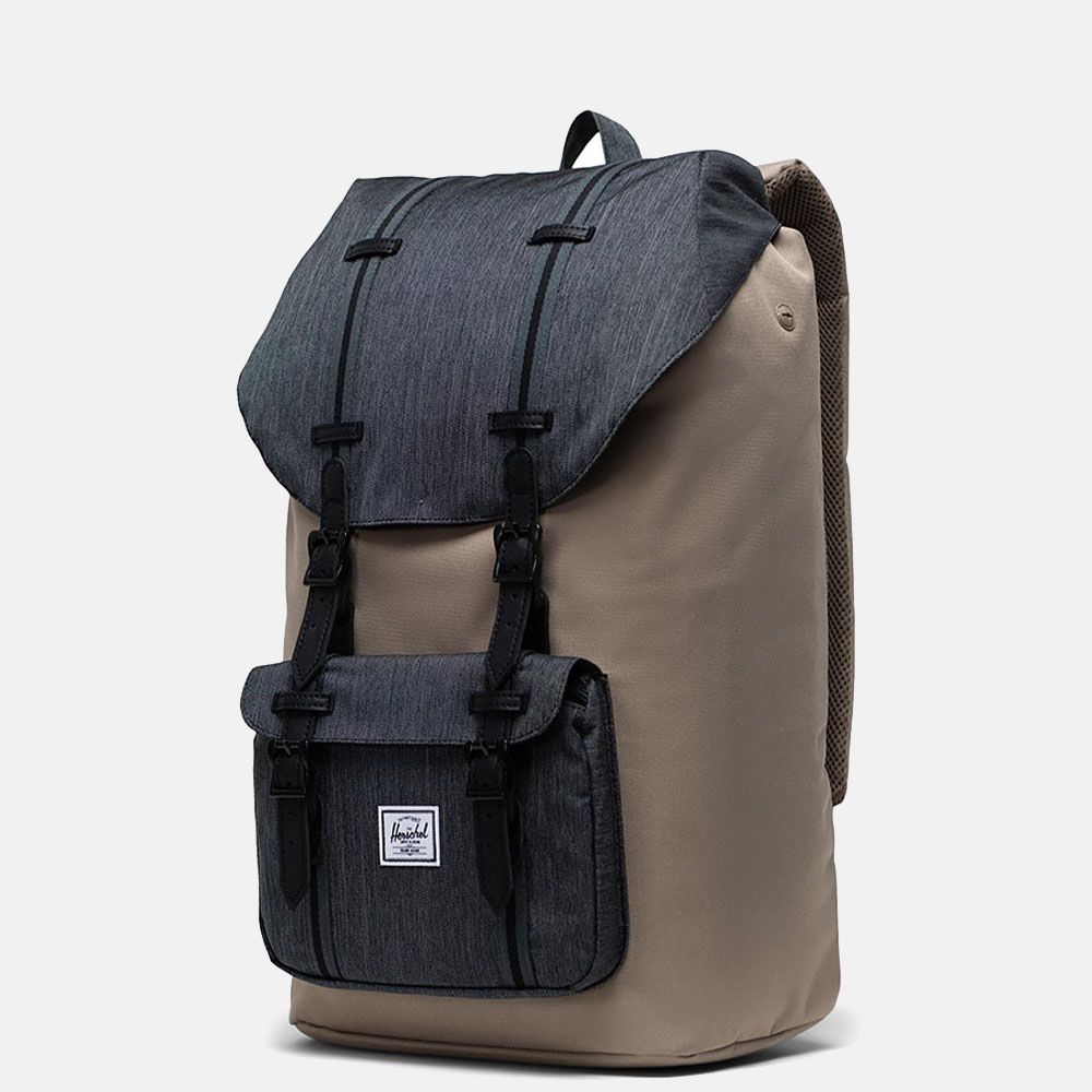 Herschel Little America rugzak 15 inch timberwolf/black denmin bij Duifhuizen