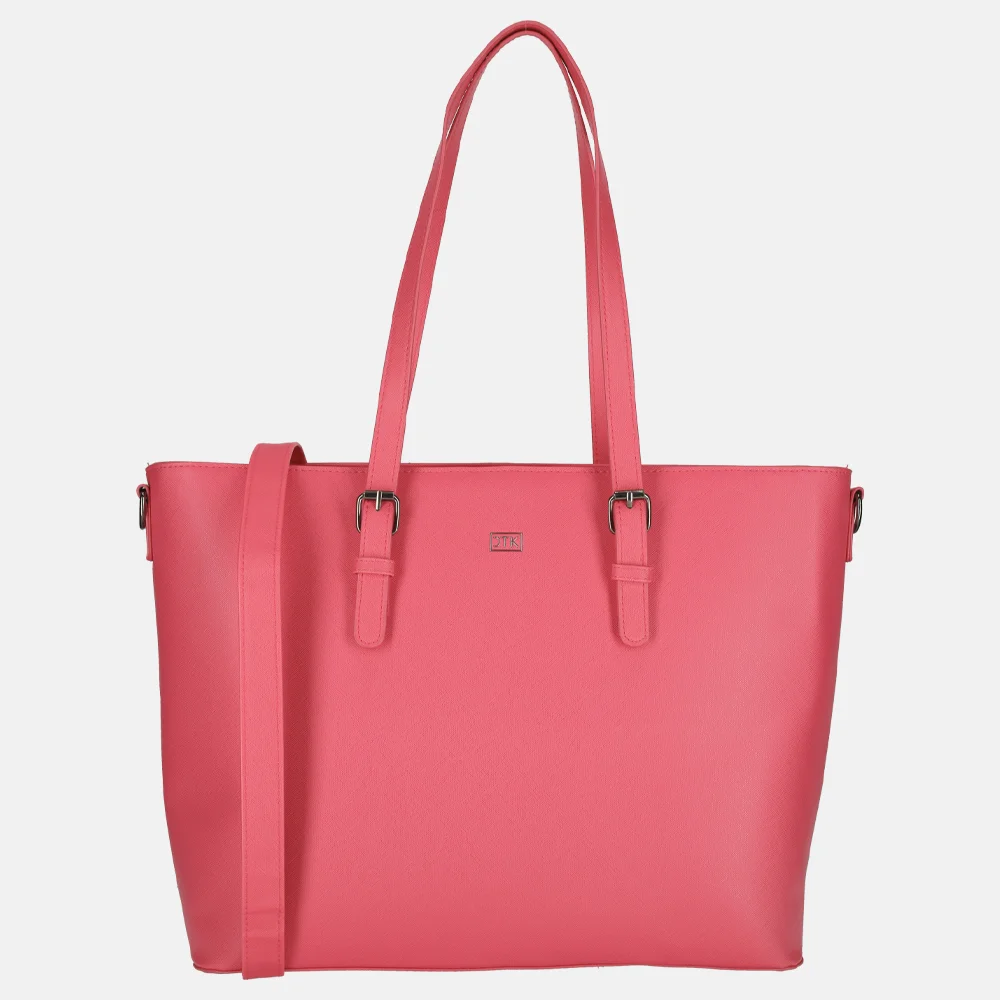 Duifhuizen Saffiano shopper met laptopvak L fuchsia