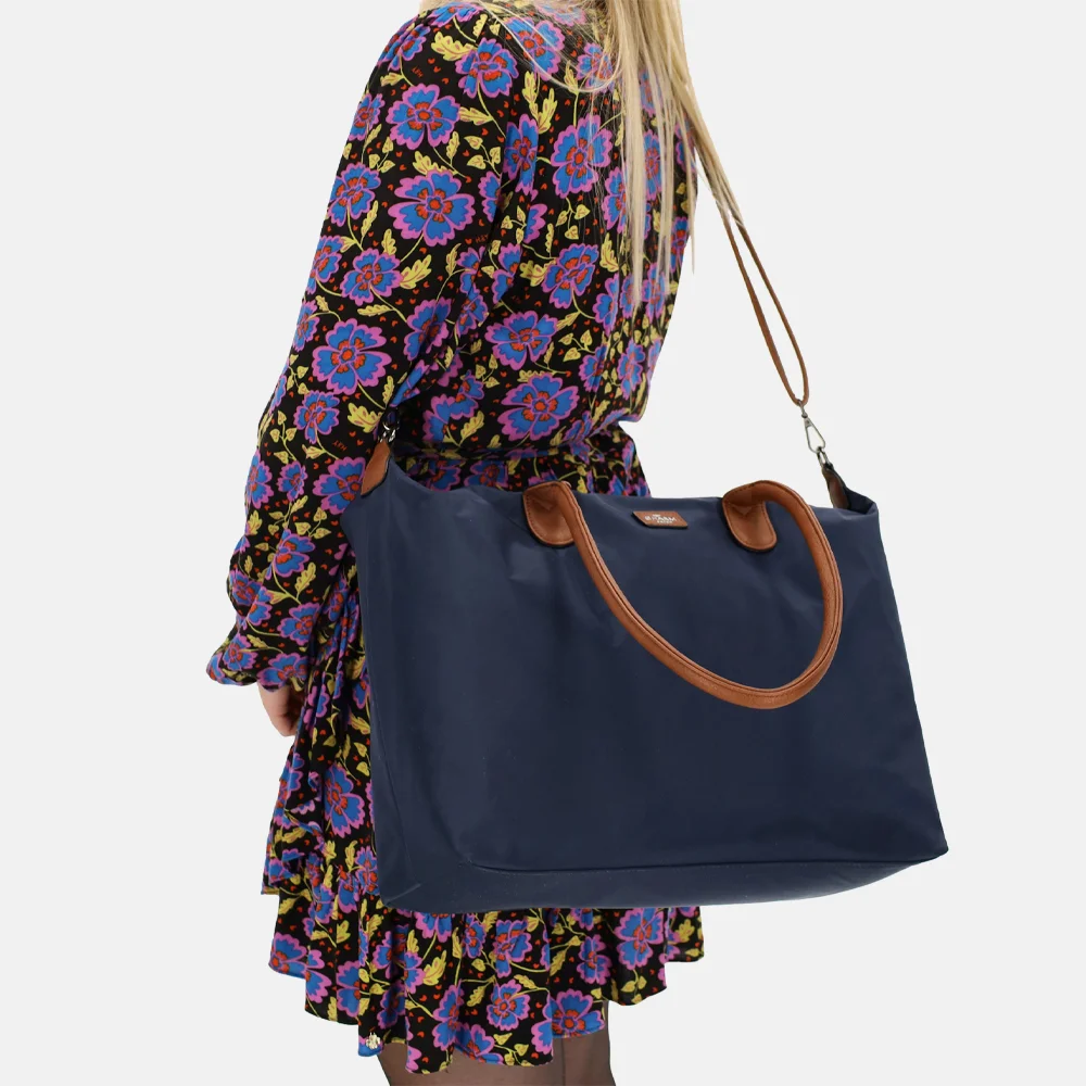Charm London Buckingham shopper met 15.6 inch laptopvak L blauw bij Duifhuizen