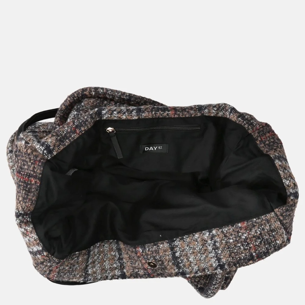 Day-et Woolen Check shopper mega brown bij Duifhuizen