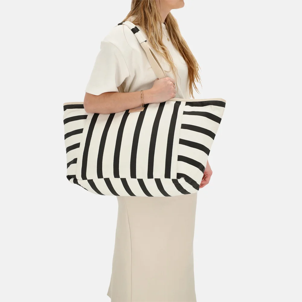 Zebra Trends strandtas zwart/wit bij Duifhuizen