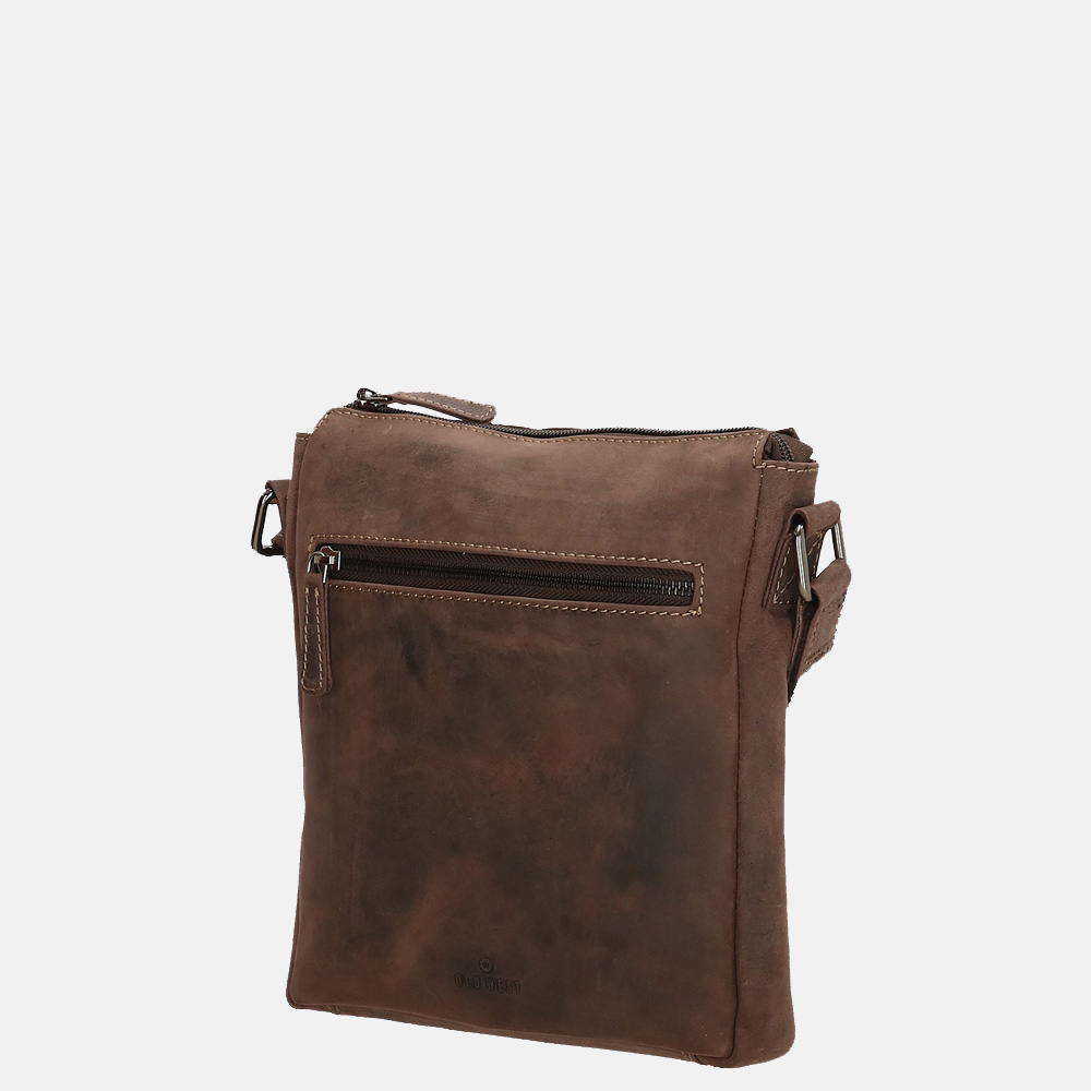 Old West crossbody tas dark brown bij Duifhuizen