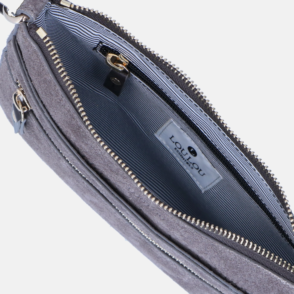 Loulou Essentiels Sugar Snake crossbody tas small stone bij Duifhuizen