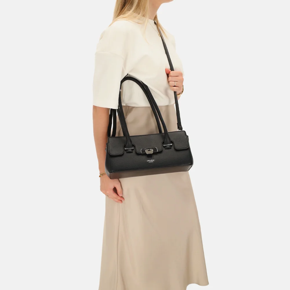 Charm London Soho schoudertas classic zwart bij Duifhuizen