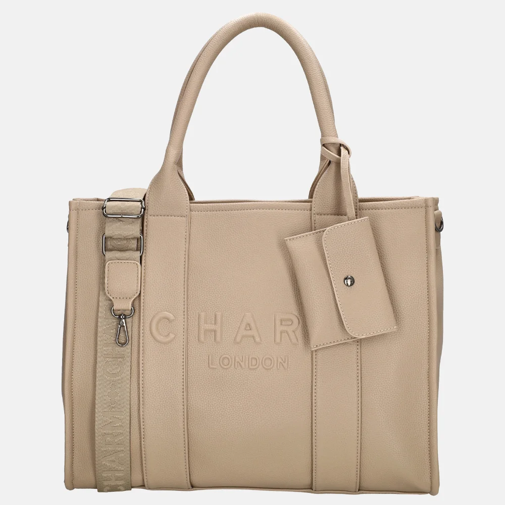 Charm London laptoptas 15 inch zand