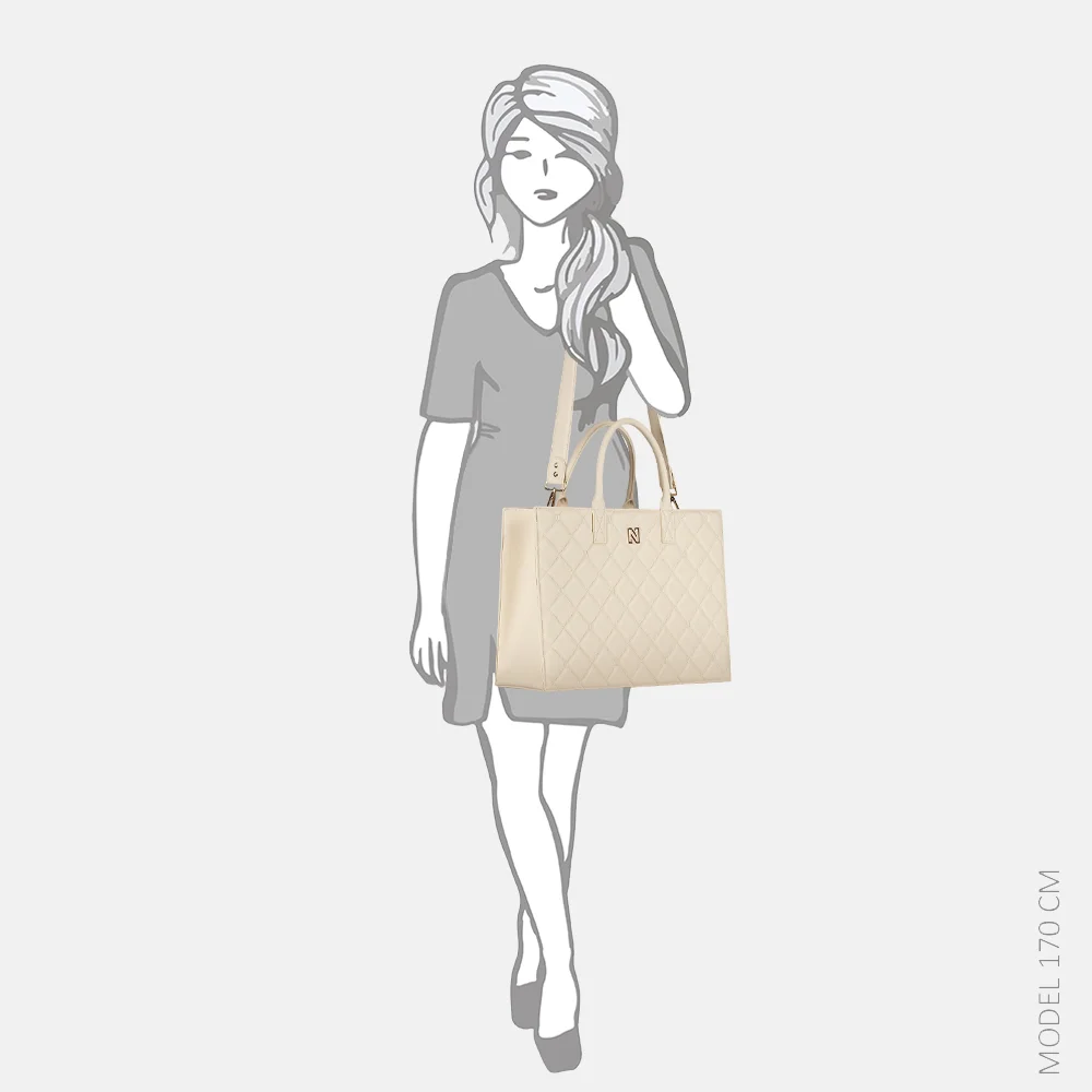 Nikkie Mayda diamand shopper cream bij Duifhuizen