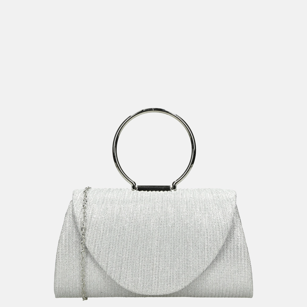 Firenze ring clutch glitter silver bij Duifhuizen