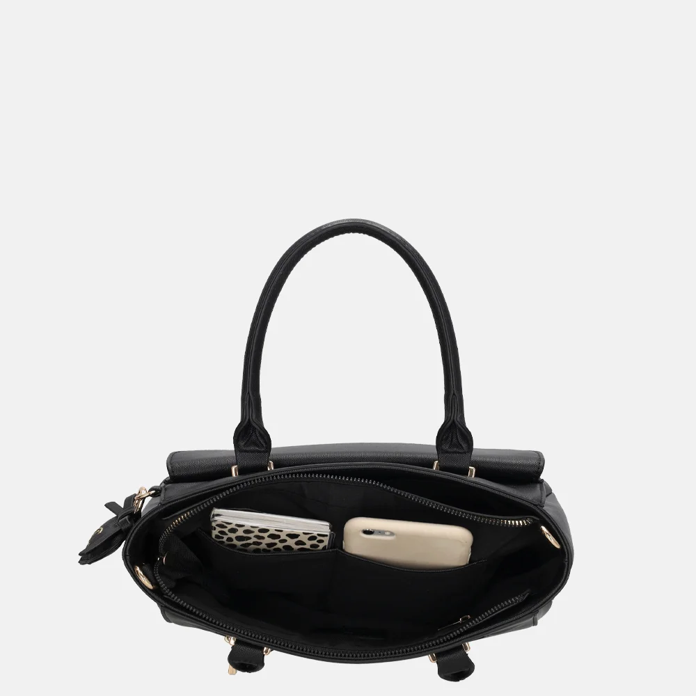 Charm London Cambridge handtas M zwart bij Duifhuizen