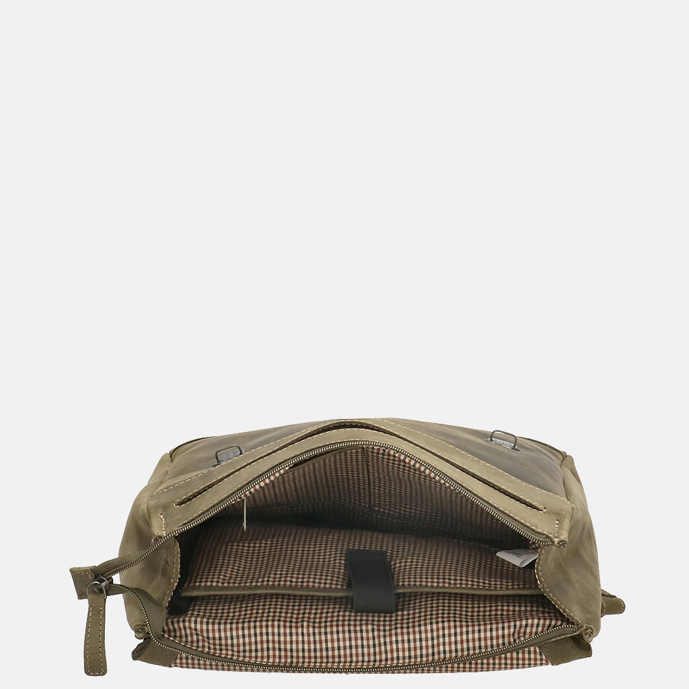 Hide & Stitches Idaho rugzak 13.3 inch olive green bij Duifhuizen