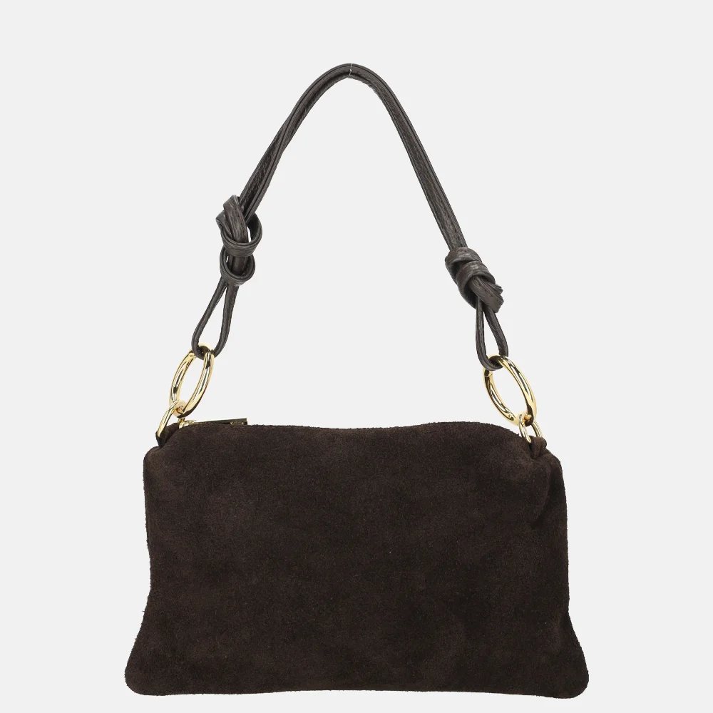 Charm London crossbody tas suede donkerbruin bij Duifhuizen