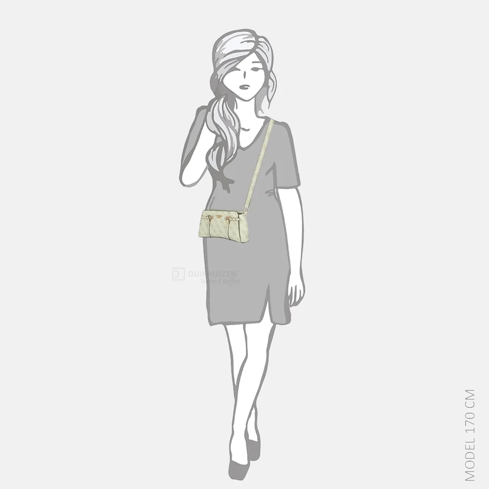 Guess Leona Girlfriend crossbody tas sage logo bij Duifhuizen