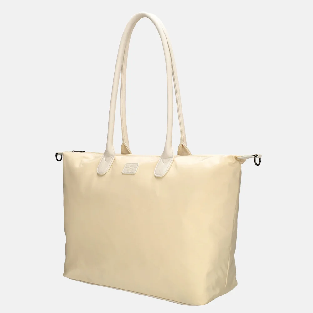 Charm London Buckingham Mono shopper met 15.6 inch laptopvak L creme bij Duifhuizen