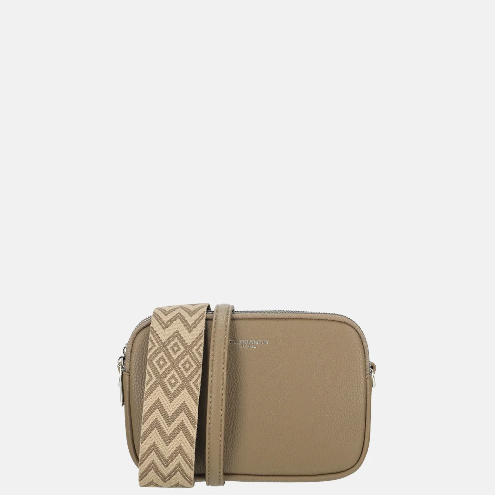 Flora & Co crossbody tas taupe bij Duifhuizen