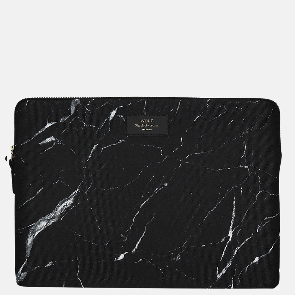 WOUF laptophoes 15 inch Black Marble bij Duifhuizen