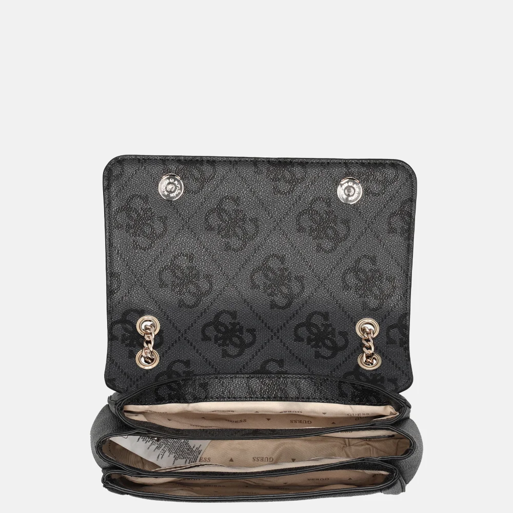 Guess Noelle II crossbody tas coal logo bij Duifhuizen