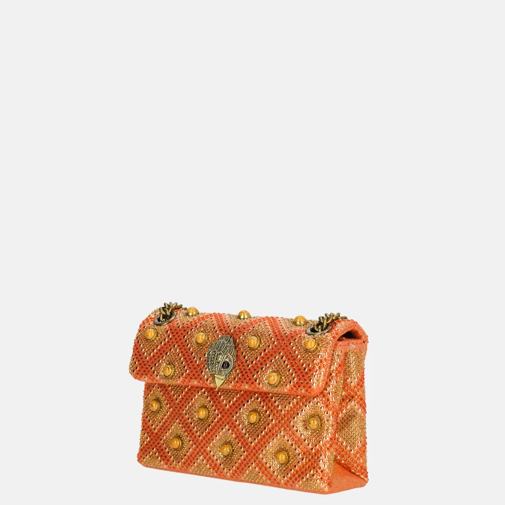 Kurt Geiger mini Kensington schoudertas strass jewel red combi bij Duifhuizen