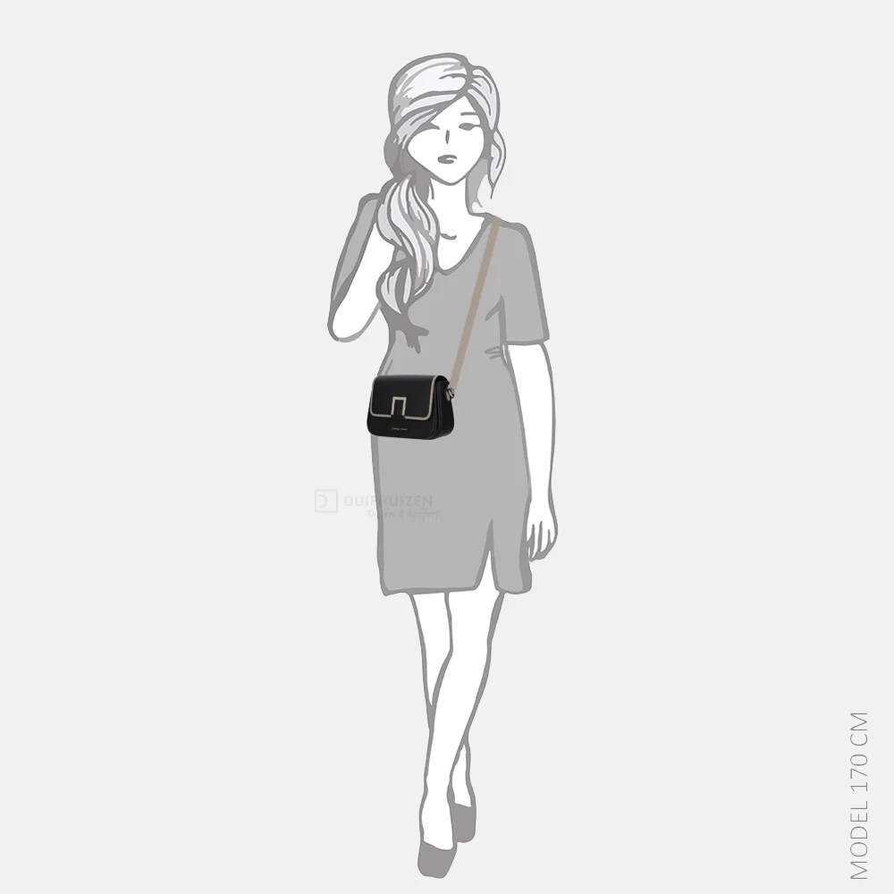 Daniele Donati Saffiano crossbody tas black bij Duifhuizen
