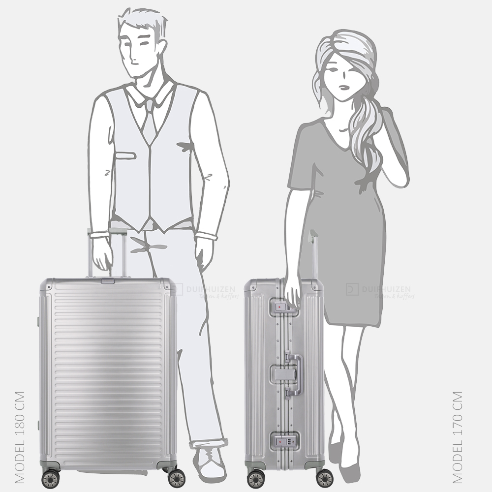 Travelite Next koffer 77 cm silver bij Duifhuizen