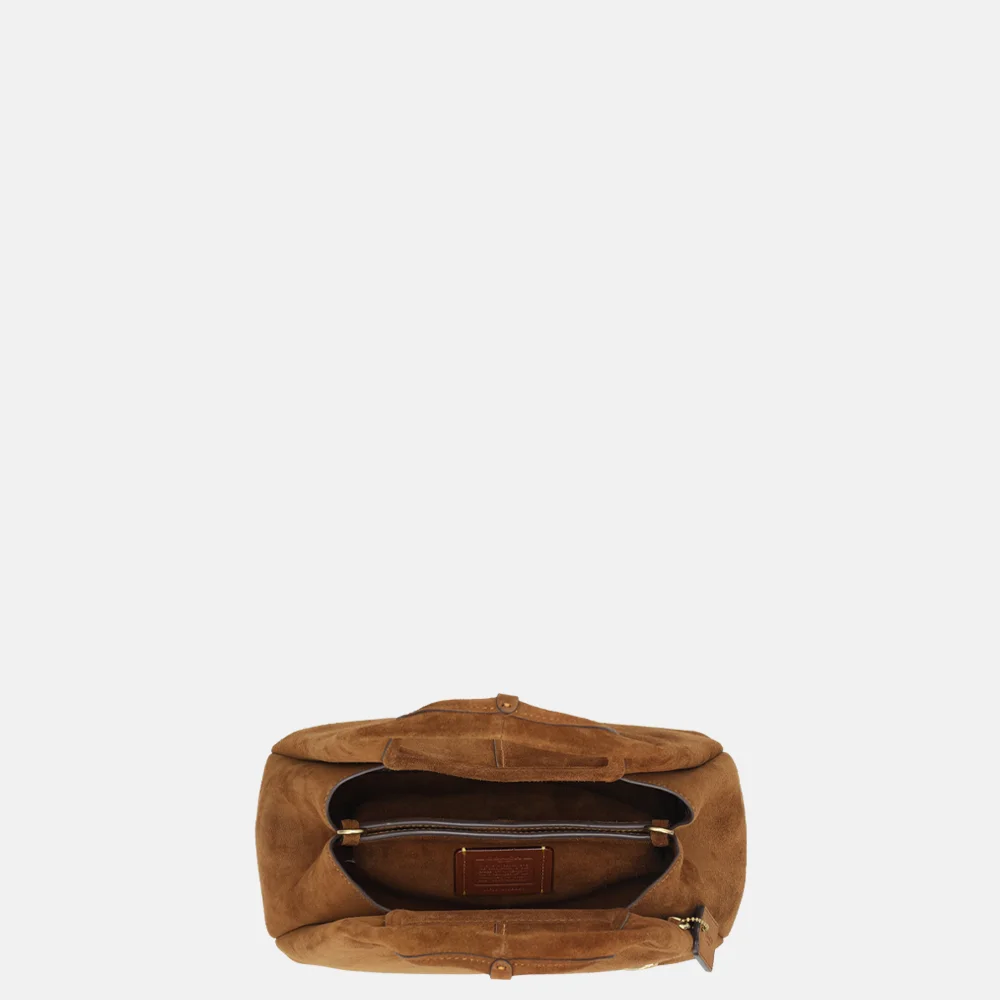 Coach Lana schoudertas S suede warm brown bij Duifhuizen