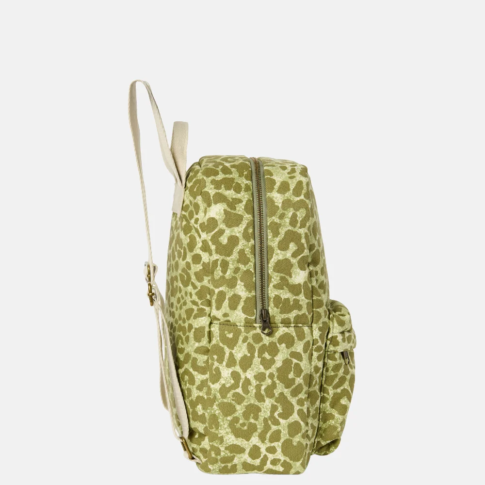 Studio Noos Cotton Twill Midi kinderrugzak green leopard bij Duifhuizen