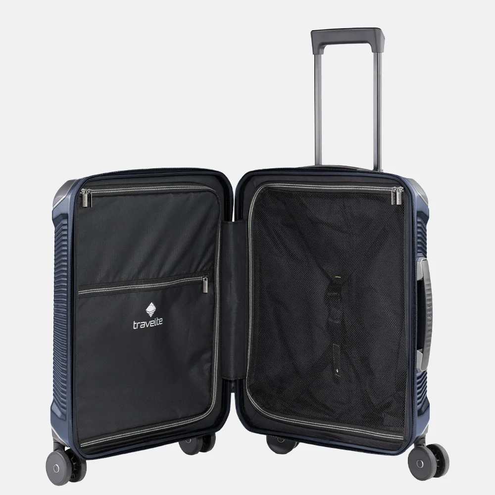 Travelite Millennium spinner 55 cm navy bij Duifhuizen