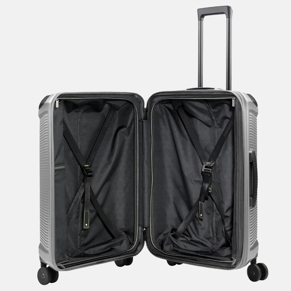 Travelite Millennium spinner reiskoffer 67 cm silver bij Duifhuizen