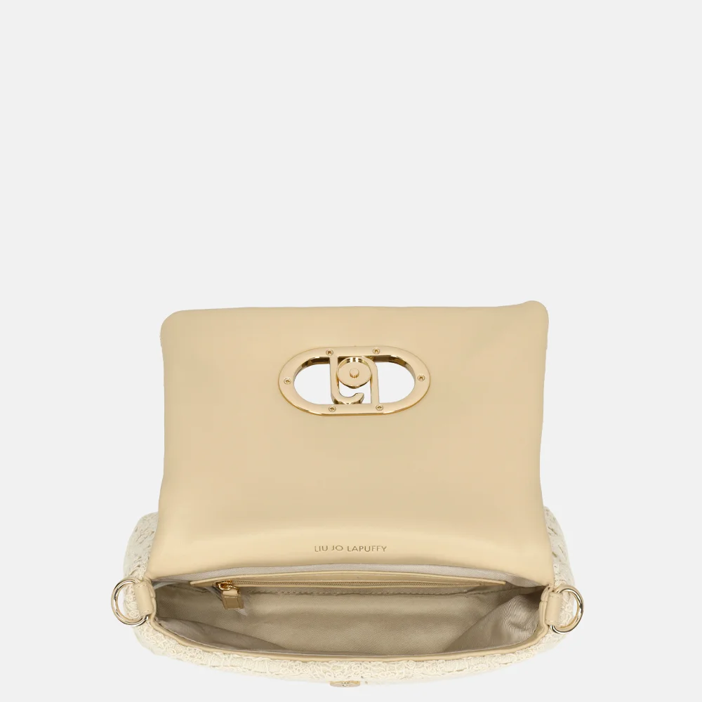 Liu Jo Lapuffy crossbody tas M cream bij Duifhuizen