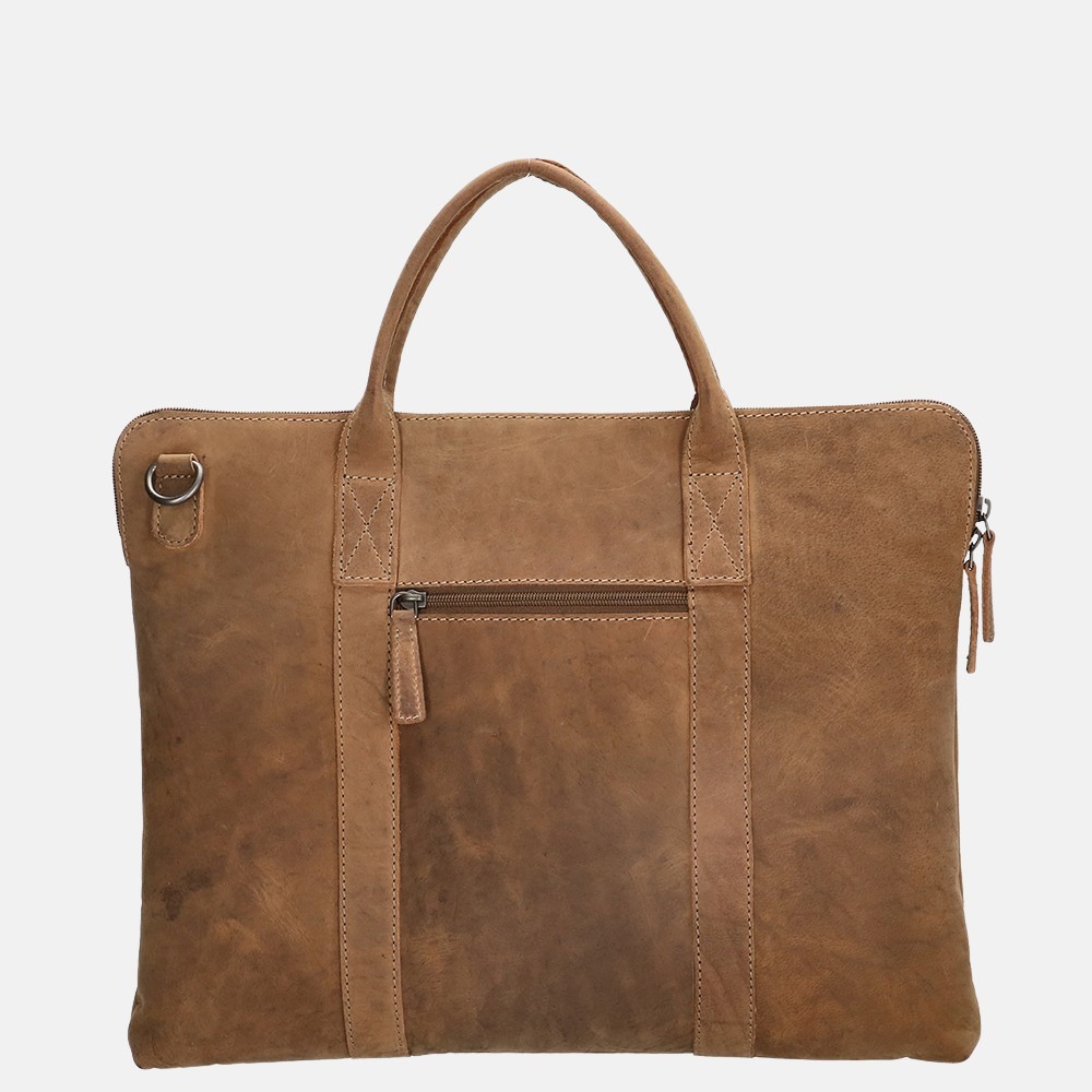 Hide & Stitches Idaho laptoptas 15.6 inch brown bij Duifhuizen