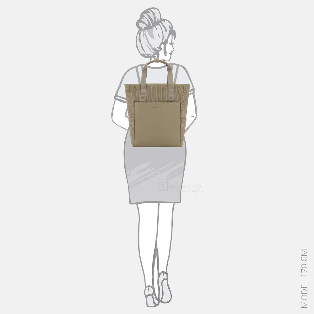 Kapten & Son Lindby Corduroy rugzak khaki bij Duifhuizen