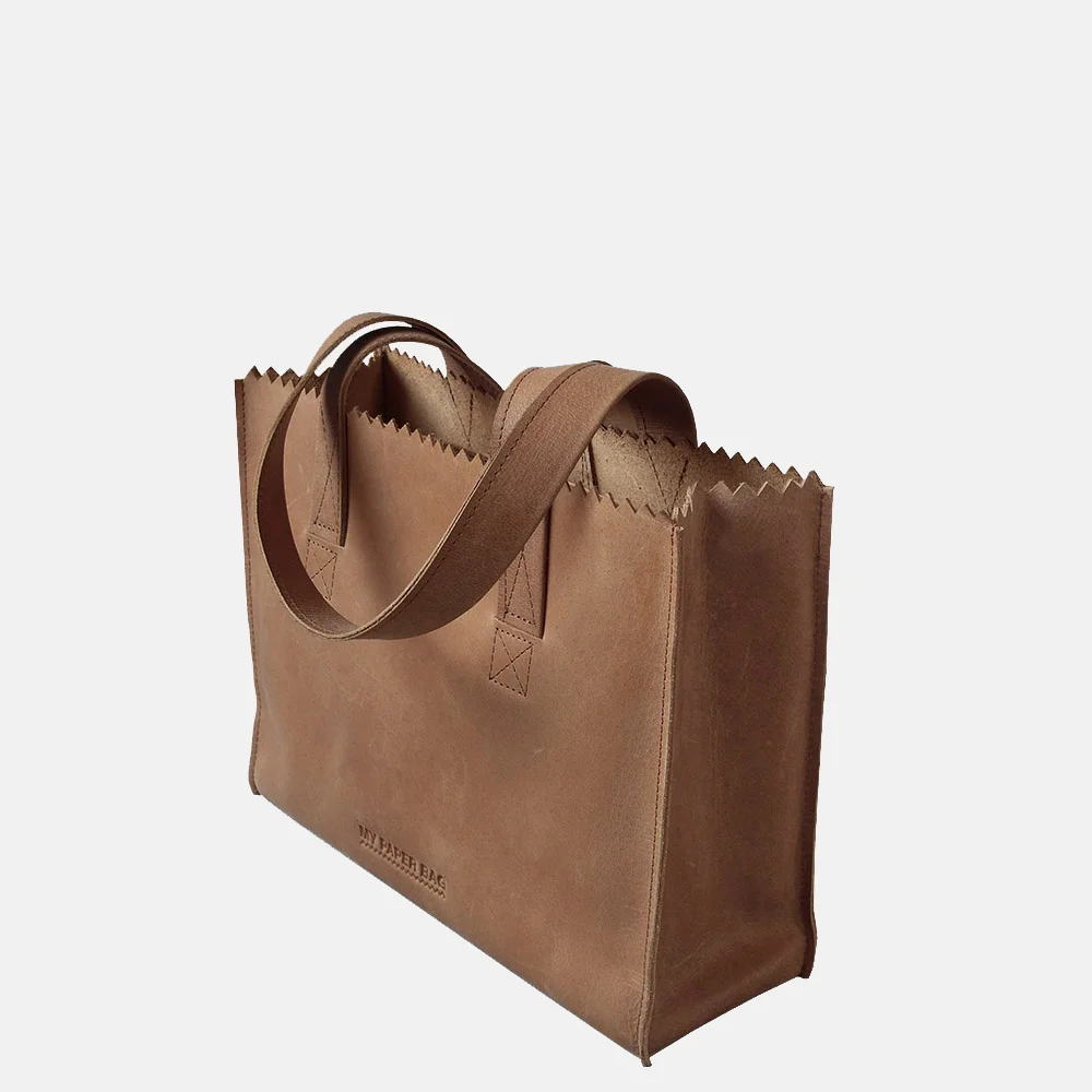 My paper bag shopper hazel brown bij Duifhuizen