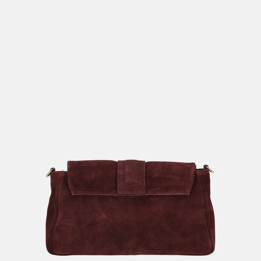 Charm London overslag schoudertas suede bordeaux rood bij Duifhuizen