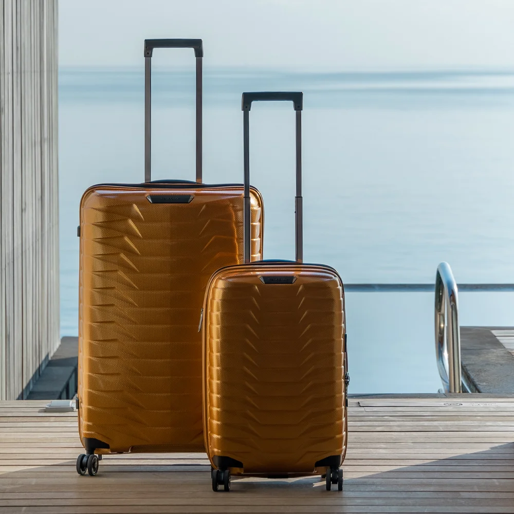 Samsonite Proxis expandable handbagage koffer 55 cm honey gold bij Duifhuizen