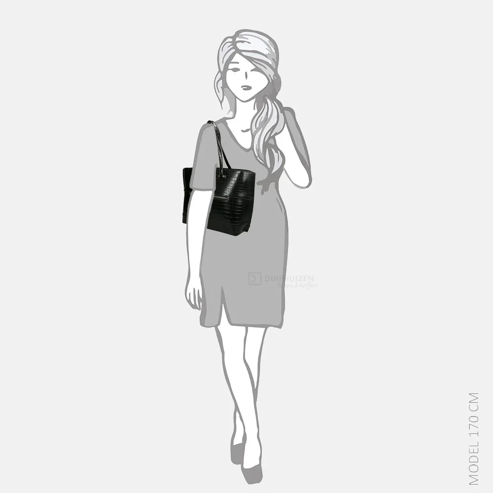 Daniele Donati shopper croco black bij Duifhuizen