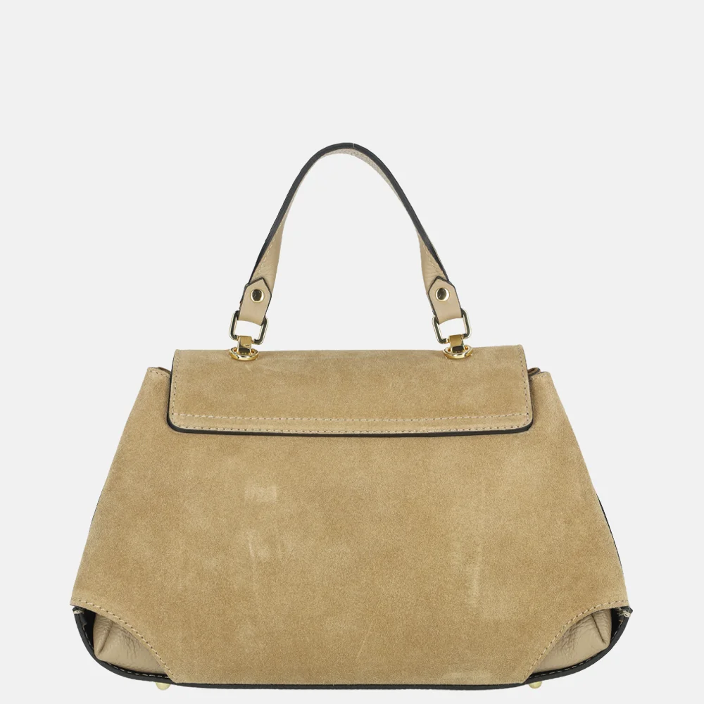 Charm London overslag handtas suede lichttaupe bij Duifhuizen