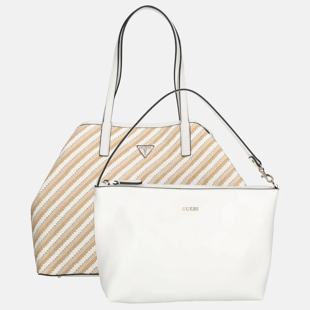 Guess Vikky 2 in 1 tote shopper L natural/white bij Duifhuizen
