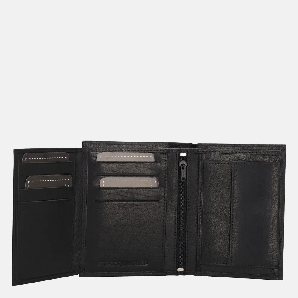 Hide & Stitches billfold zwart bij Duifhuizen