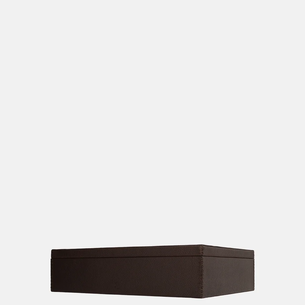 Chamada leren opbergbox rechthoek effen large donkerbruin bij Duifhuizen