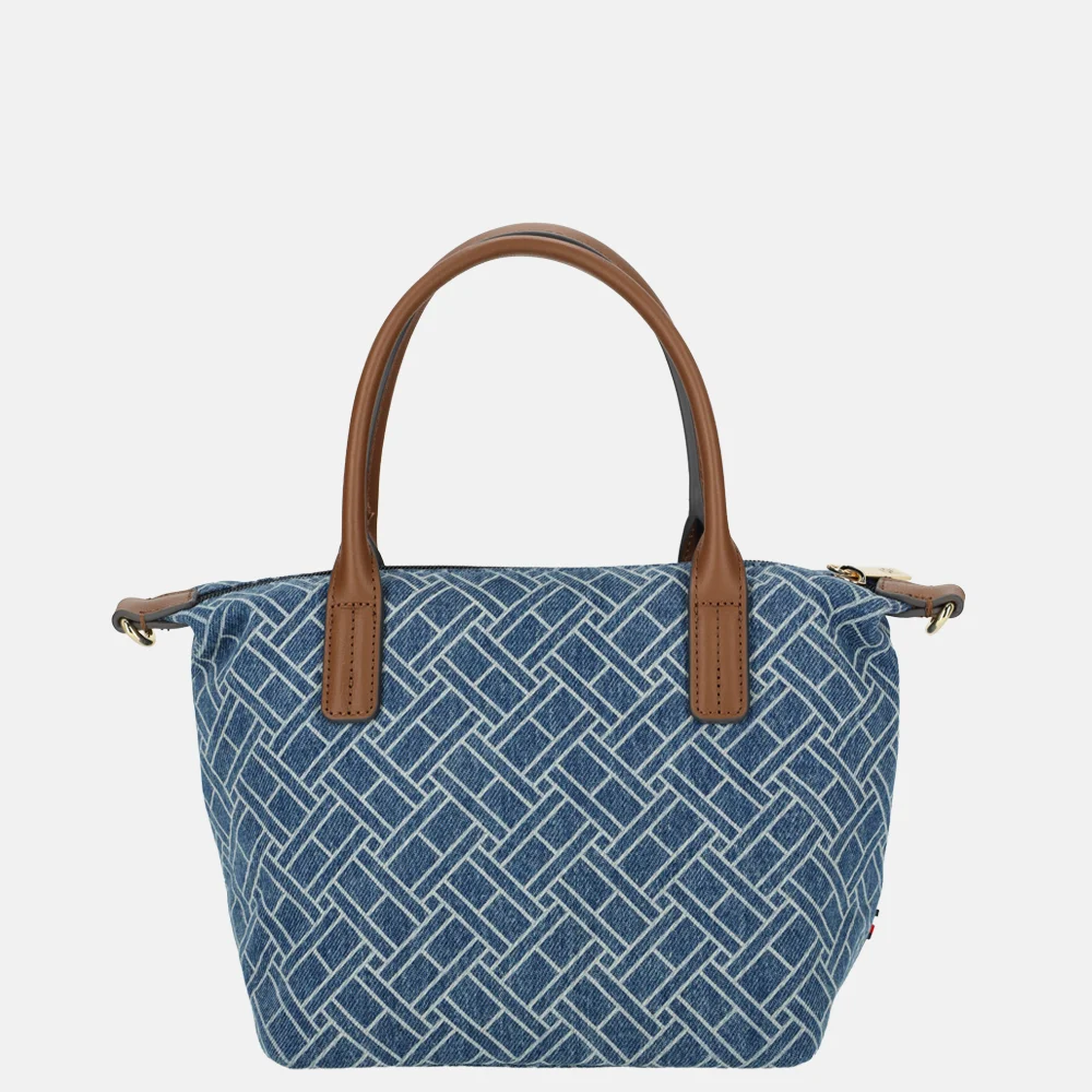 Tommy Hilfiger Popette mini tote handtas flag blue denim bij Duifhuizen