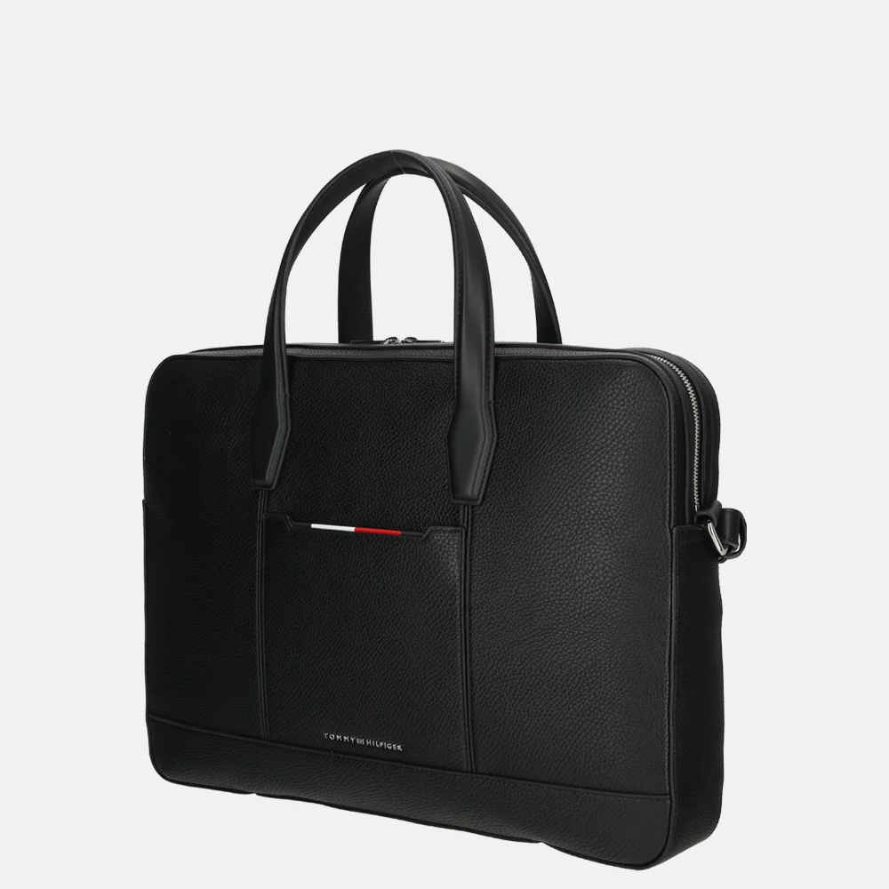 Tommy Hilfiger Central slim laptoptas 16 inch black bij Duifhuizen