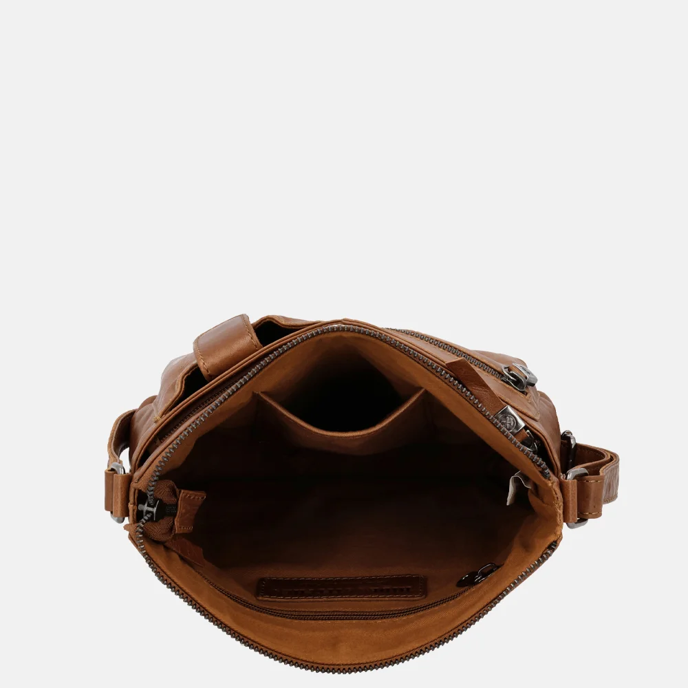 Hide & Stitches Idaho crossbody tas bruin bij Duifhuizen