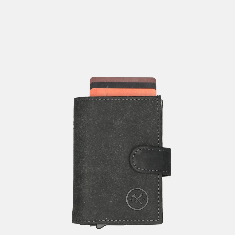 Hide & Stitches dubbele pasjeshouder zwart bij Duifhuizen