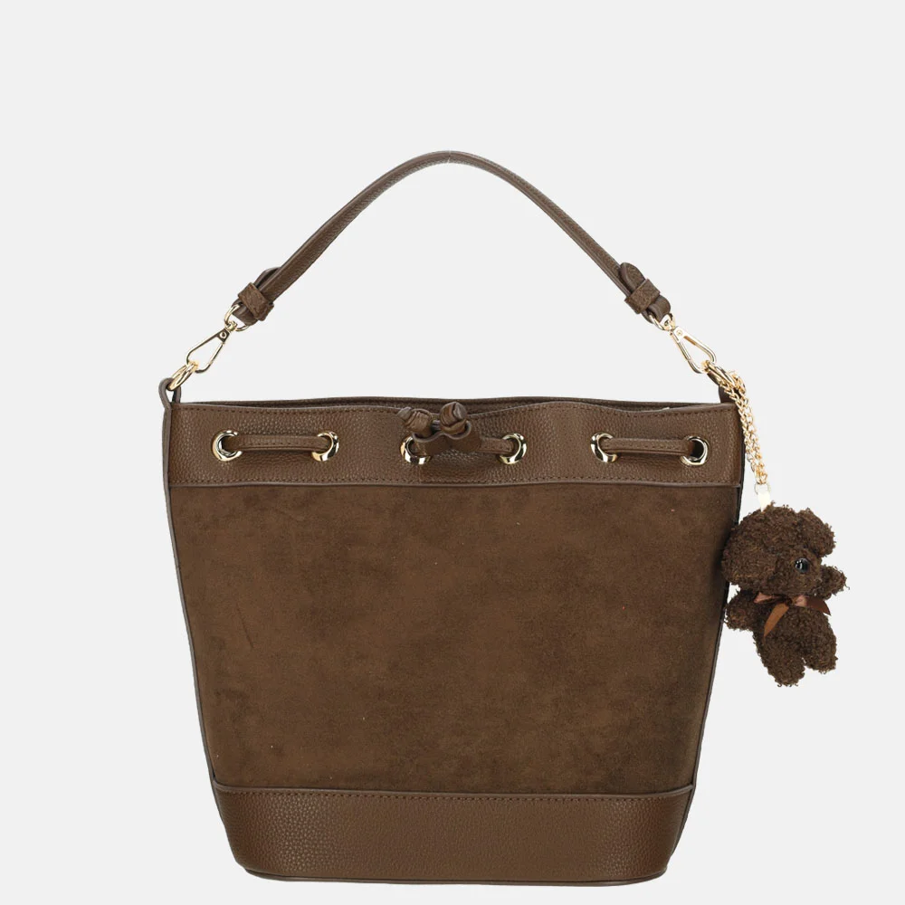 Firenze Reticule buideltas suedine coffee bij Duifhuizen