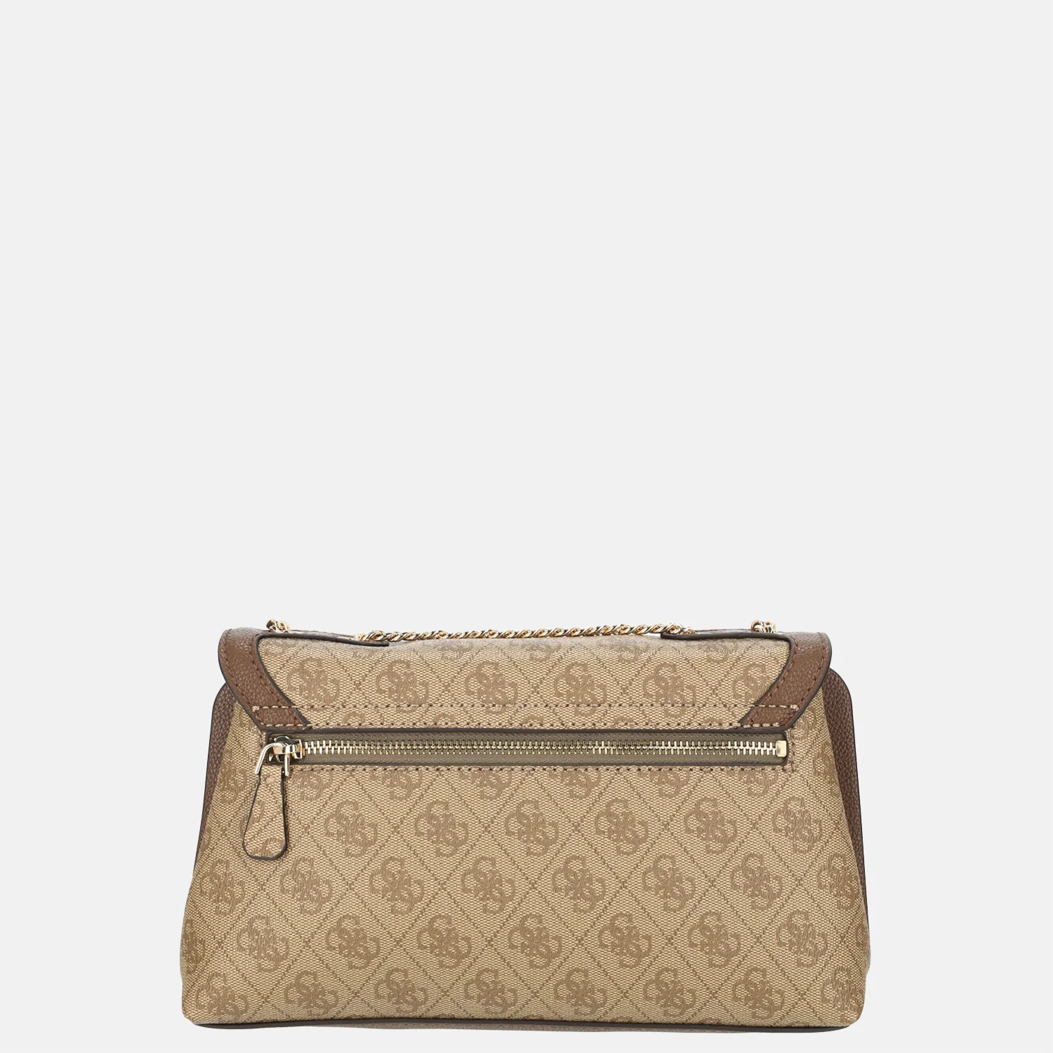Guess Lindsey convertible flap crossbody tas latte logo bij Duifhuizen