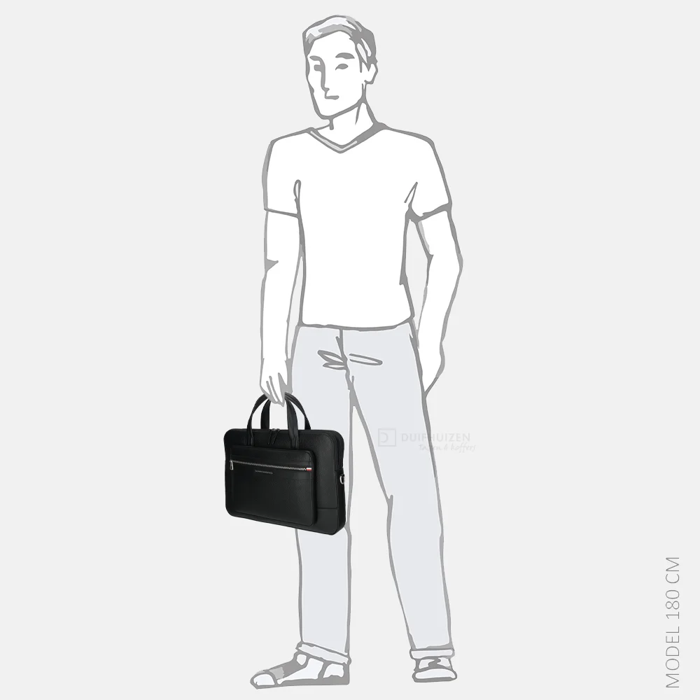 Tommy Hilfiger Central laptoptas BDS black bij Duifhuizen